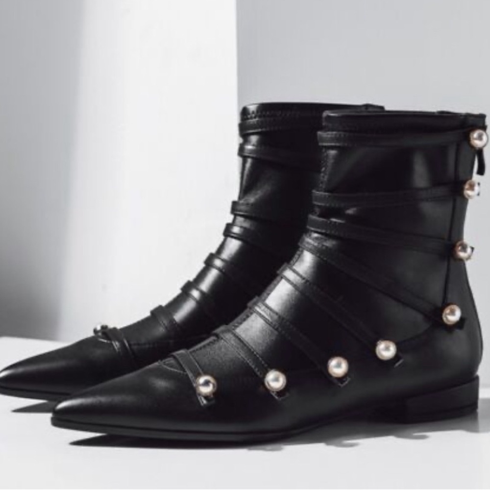 Zara Unique Pearl Ankle Boot